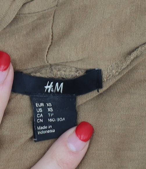 H&M Women's Brown Viscose Dress XS