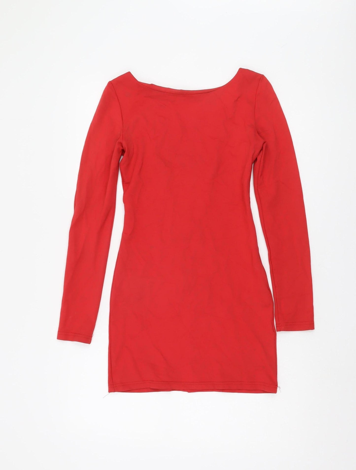 WYDLR Women's Red Long Sleeve Dress, XS