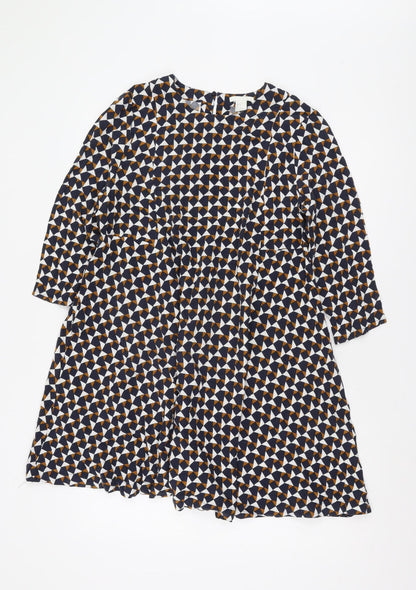 H&M Women's Multicoloured Geometric Dress Size 14