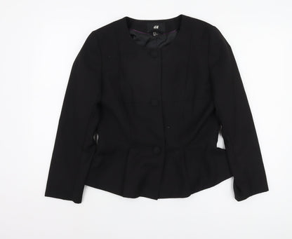 H&M Women's Black Blazer UK Size 12