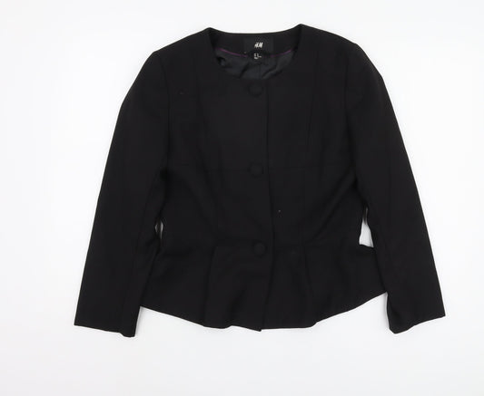 H&M Women's Black Blazer UK Size 12