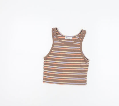 Womens UK Size M Urban Revivo Brown Cropped Tank