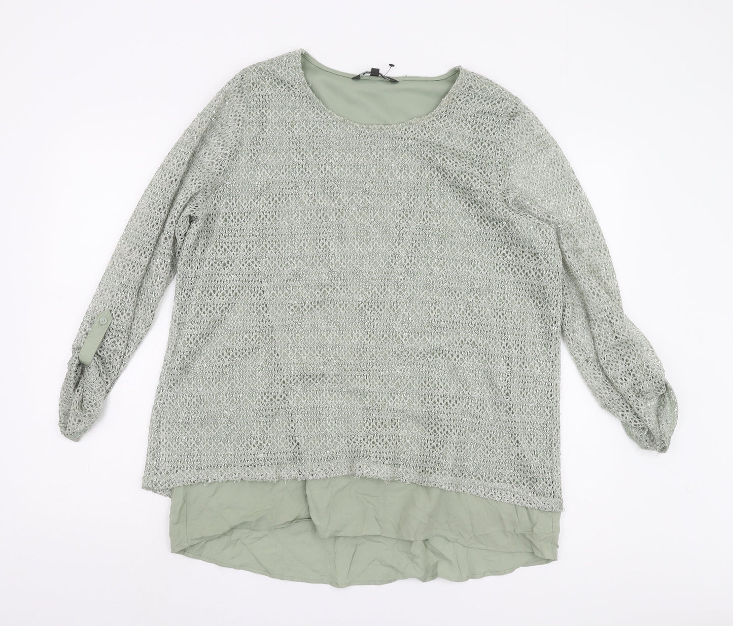 Womens UK Size 18 Bonmarché Green Tunic Blouse