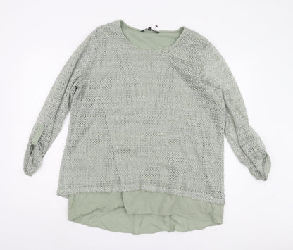 Womens UK Size 18 Bonmarché Green Tunic Blouse
