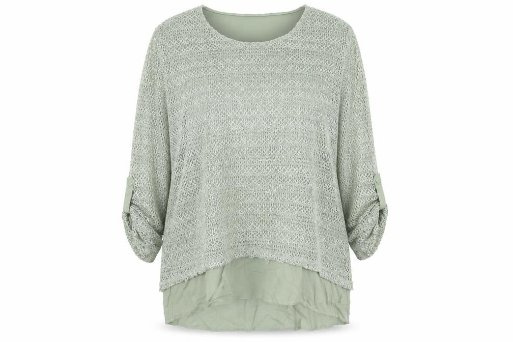 Womens UK Size 18 Bonmarché Green Tunic Blouse