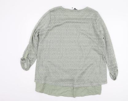 Womens UK Size 18 Bonmarché Green Tunic Blouse
