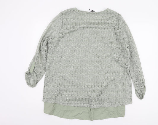 Womens UK Size 18 Bonmarché Green Tunic Blouse
