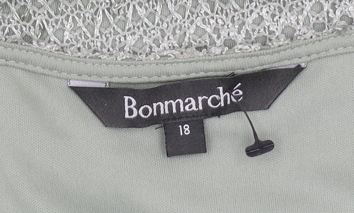 Womens UK Size 18 Bonmarché Green Tunic Blouse