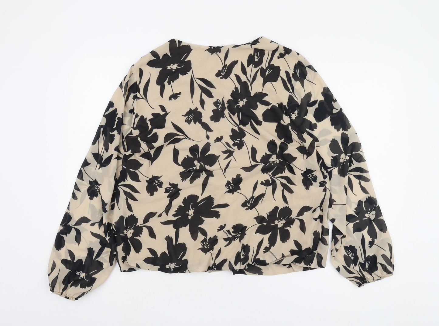 Cloud 5ive Women's Beige Floral Blouse, L, Casual Style