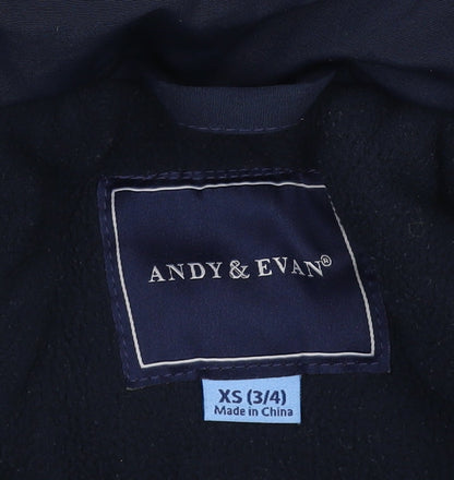 Andy & Evan Boys Blue Parka Jacket XS