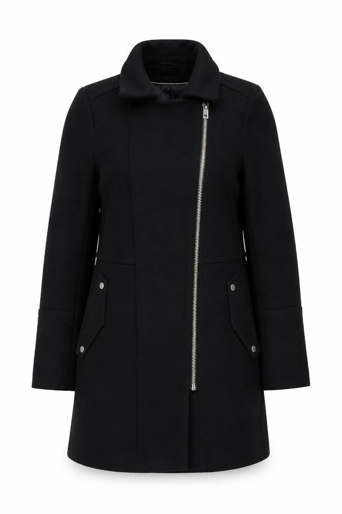 Womens UK Size 8 Wallis Black Overcoat