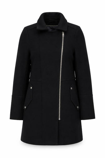 Womens UK Size 8 Wallis Black Overcoat