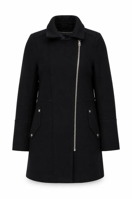 Womens UK Size 8 Wallis Black Overcoat