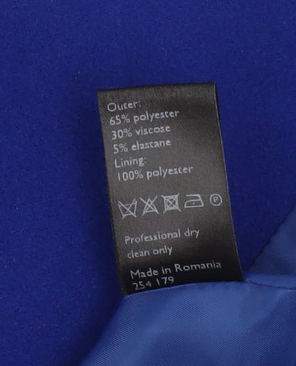 John Lewis Women's Blue Pea Coat, Size 14, Classic Style