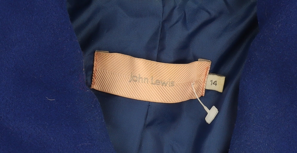 John Lewis Women's Blue Pea Coat, Size 14, Classic Style