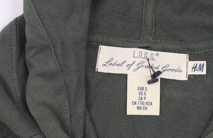 Mens UK Size S H&M Green Pullover Hoodie