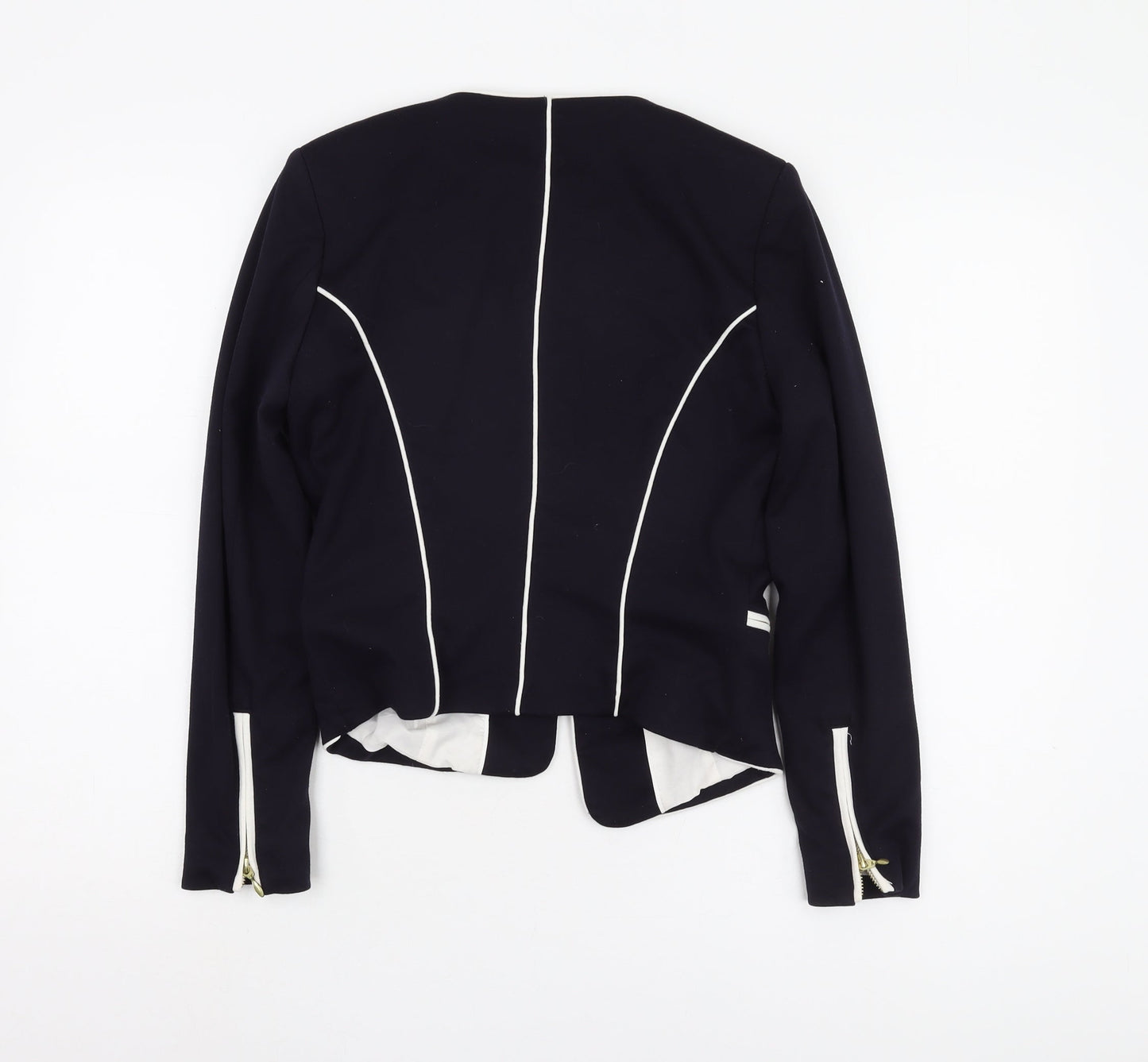 H&M Women's Black Suit Jacket Size 10 - Zipper, Regular Fit