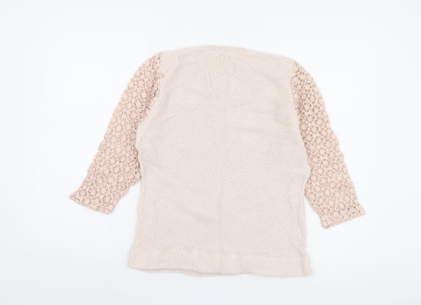 Womens UK Size 10 Cotton Traders Beige Pullover Jumper