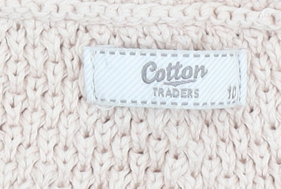Womens UK Size 10 Cotton Traders Beige Pullover Jumper