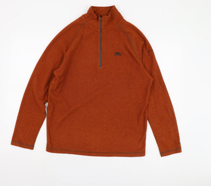 Mens UK Size S Trespass Orange 1/4 Zip Sweatshirt