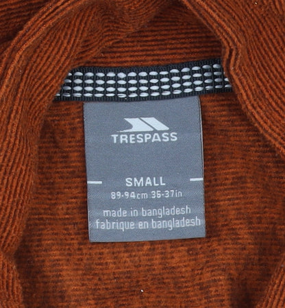 Mens UK Size S Trespass Orange 1/4 Zip Sweatshirt