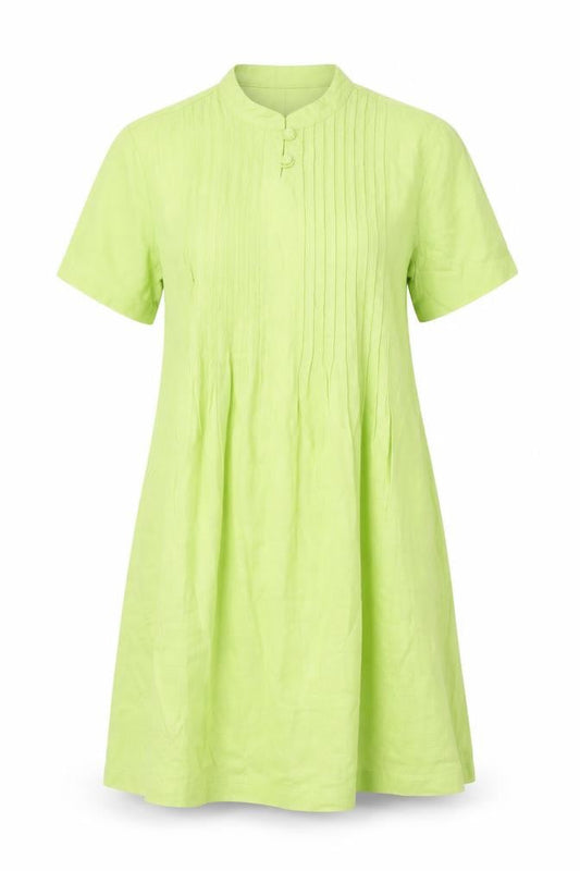 Orvis Women's Green Linen Dress Short Sleeve S