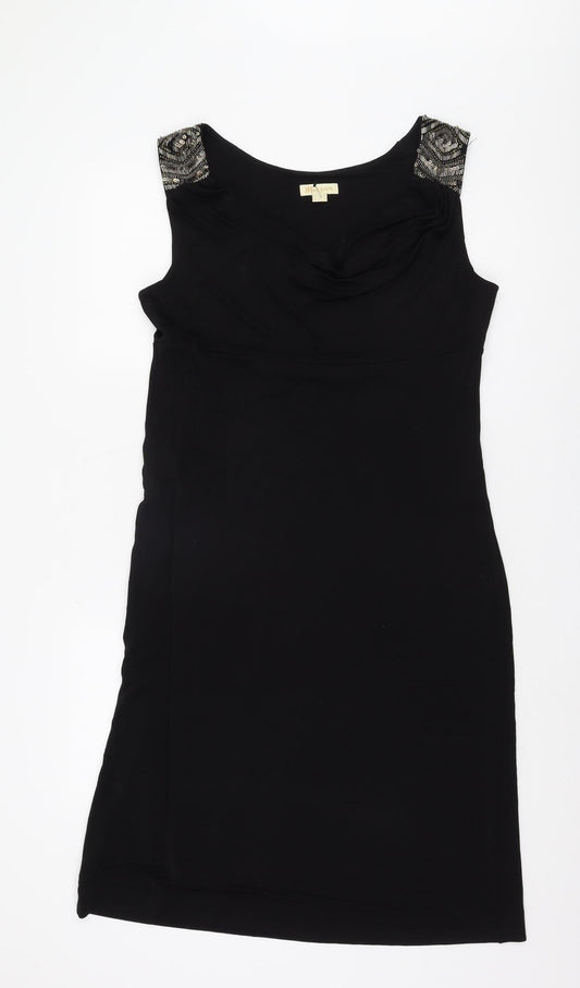 Monsoon Women's Black Sequin Sheath Dress UK 16