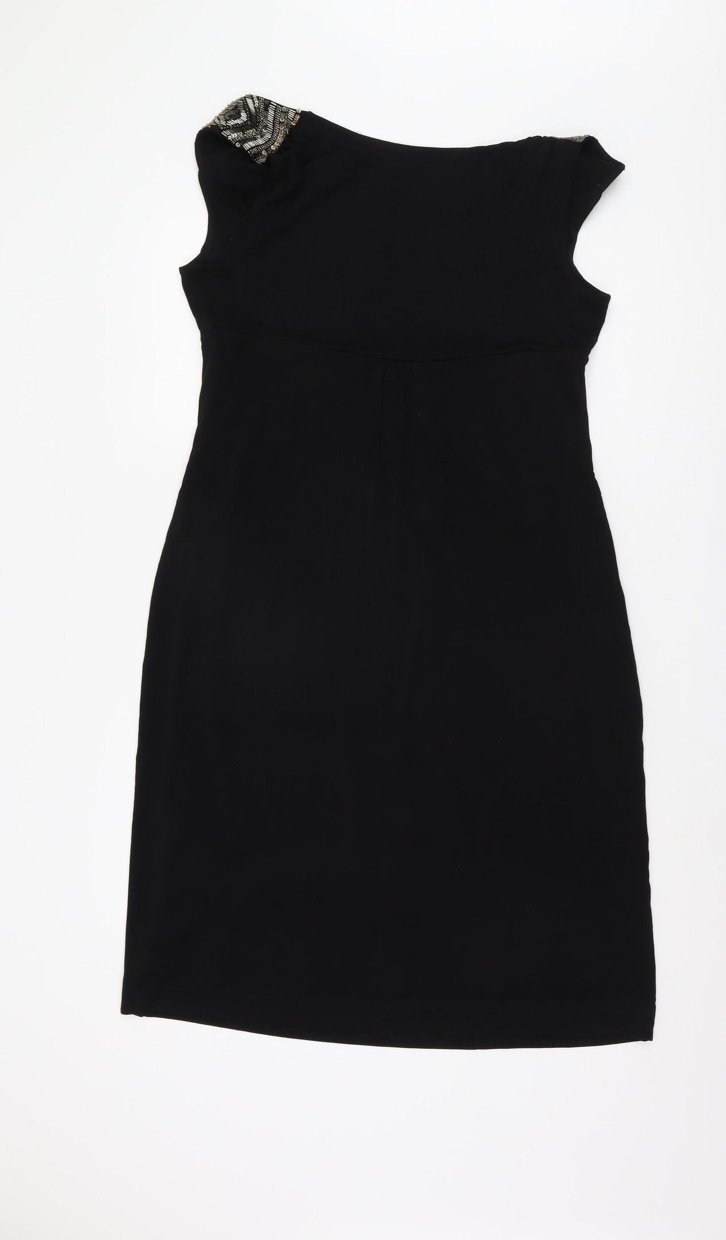 Monsoon Women's Black Sequin Sheath Dress UK 16