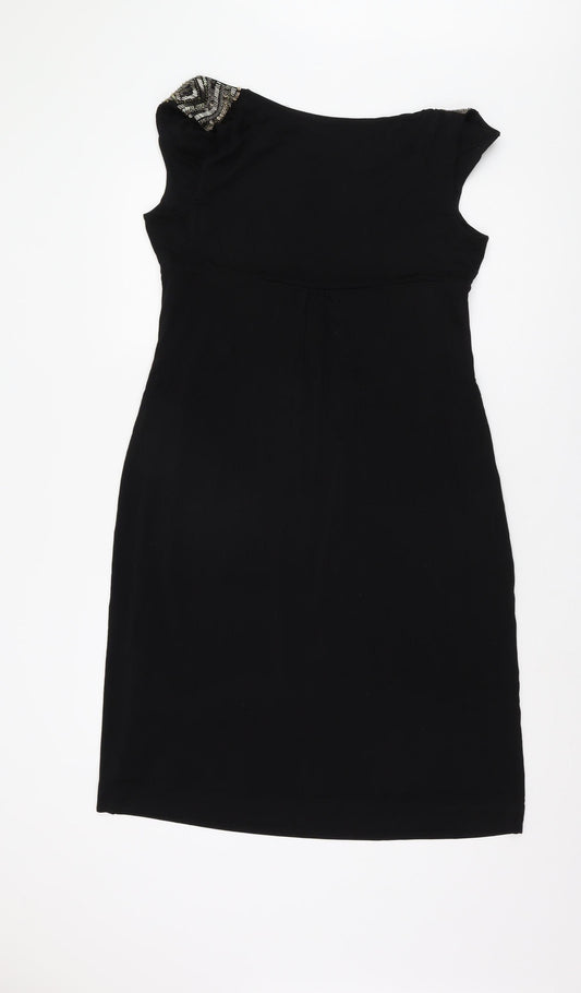 Monsoon Women's Black Sequin Sheath Dress UK 16