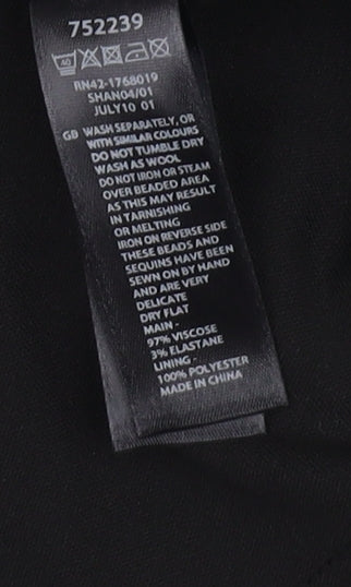 Monsoon Women's Black Sequin Sheath Dress UK 16