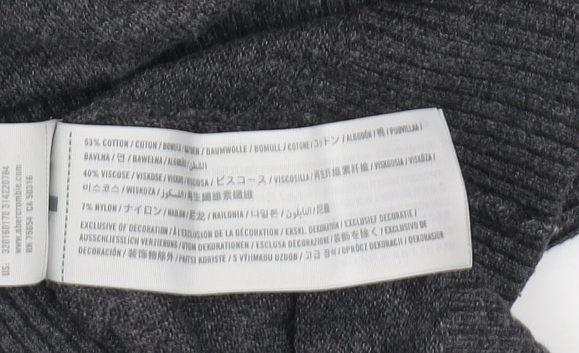 Hollister Men's Grey Crew Neck Pullover Jumper Size L