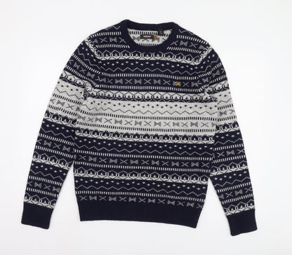 Farah Men's Blue Crew Neck Pullover Jumper M