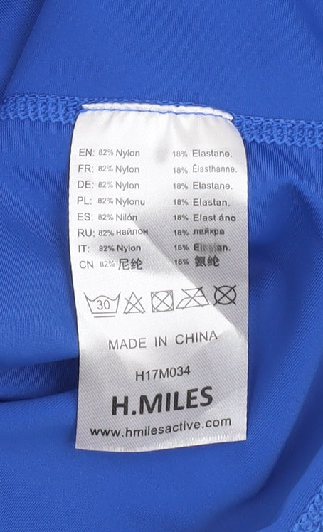 H.MILES Men's Blue Athletic T-Shirt, Size S