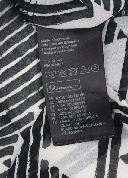Womens UK Size 10 H&M Black Basic Button-Up
