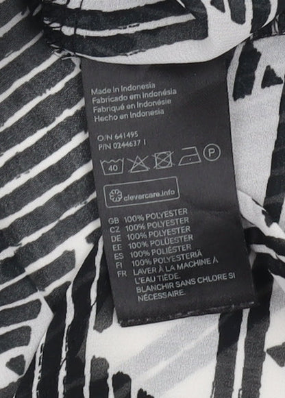 Womens UK Size 10 H&M Black Basic Button-Up