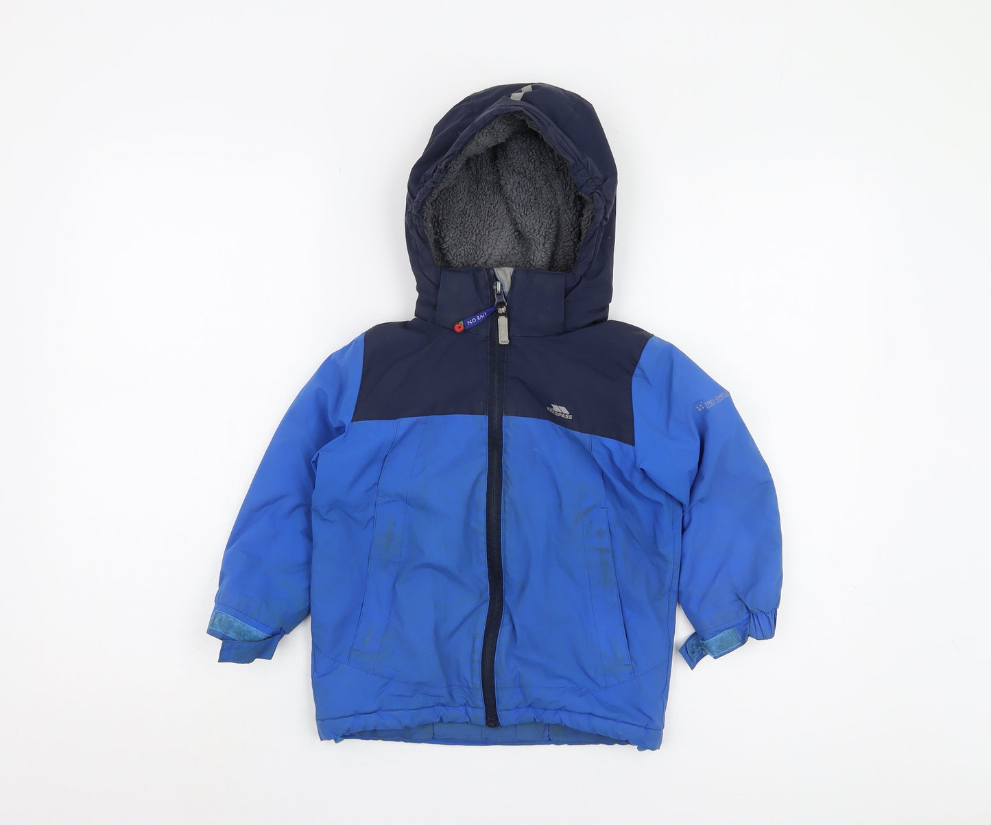Trespass Boys Blue Puffer Jacket 2-3 Years Waterproof