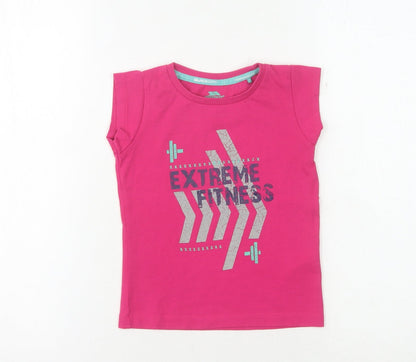 Trespass Pink Girls Fitness T-Shirt 3-4 Years - Sleeveless Quick Dry