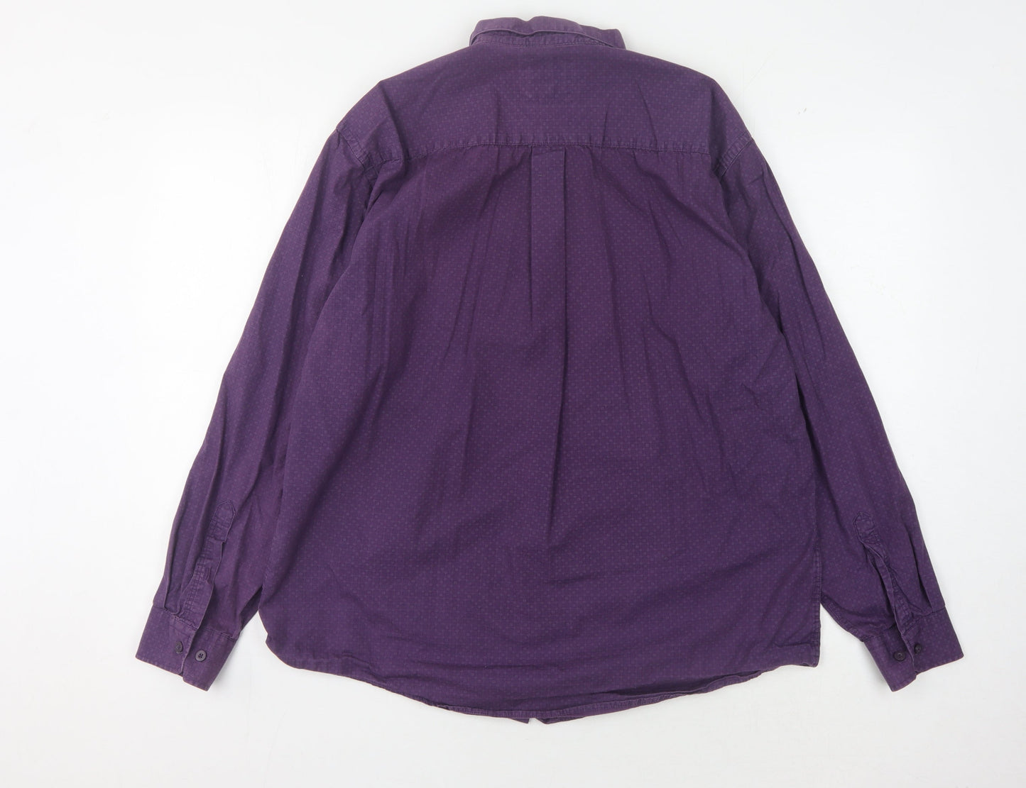 James Pringle Men's Purple Geometric Long Sleeve Shirt L