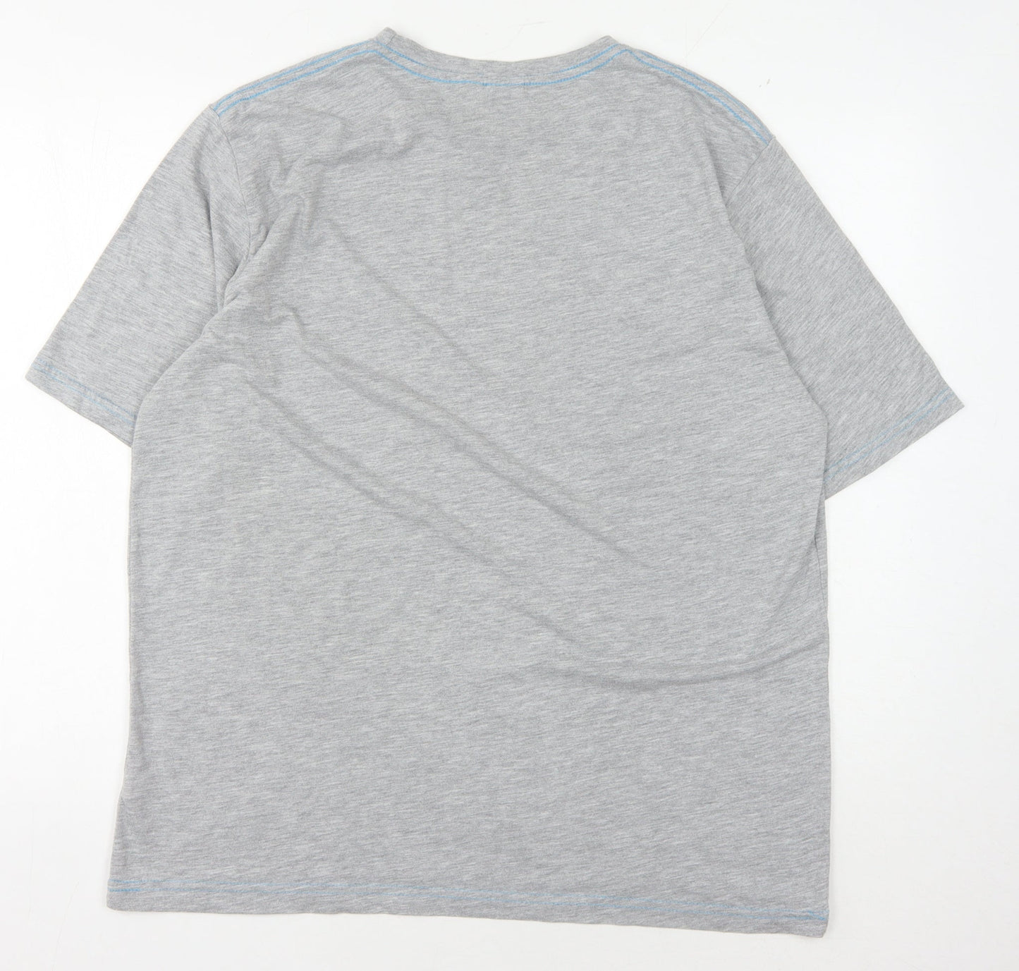 Superman Men's Grey Comic Logo T-Shirt, Size L