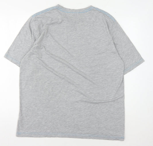 Superman Men's Grey Comic Logo T-Shirt, Size L