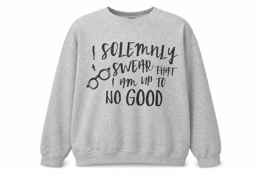 Front view of Harry Potter Grey L Pullover unisex sweatshirt