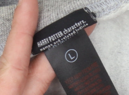Unisex Adults UK Size L Harry Potter Grey Pullover Sweatshirt