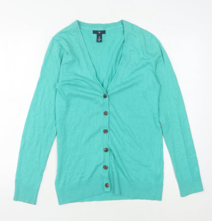 Gap Women's Green V-Neck Cardigan Size S