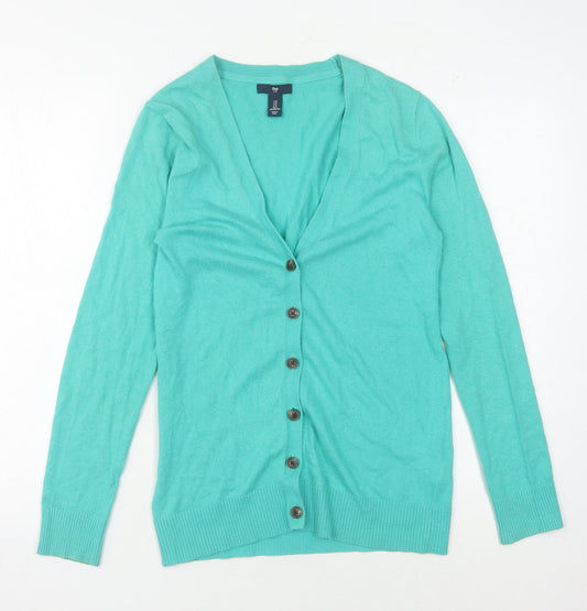 Gap Women's Green V-Neck Cardigan Size S