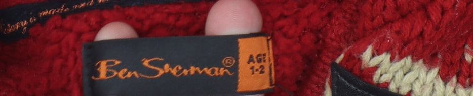 Ben Sherman Boys Red Hooded Cardigan Age 1-2 Years