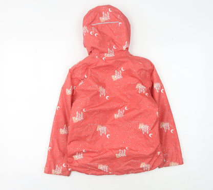 Craghoppers Girls Red Animal Print Waterproof Jacket