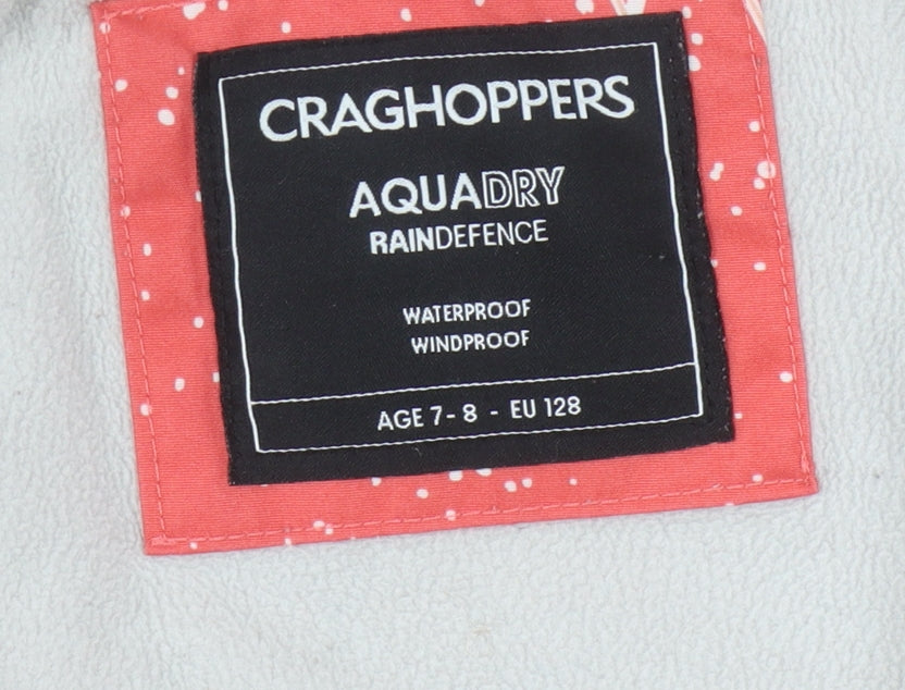 Craghoppers Girls Red Animal Print Waterproof Jacket