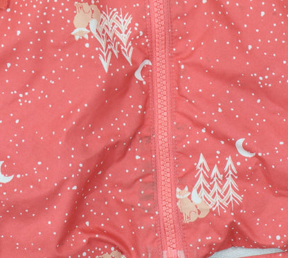 Craghoppers Girls Red Animal Print Waterproof Jacket