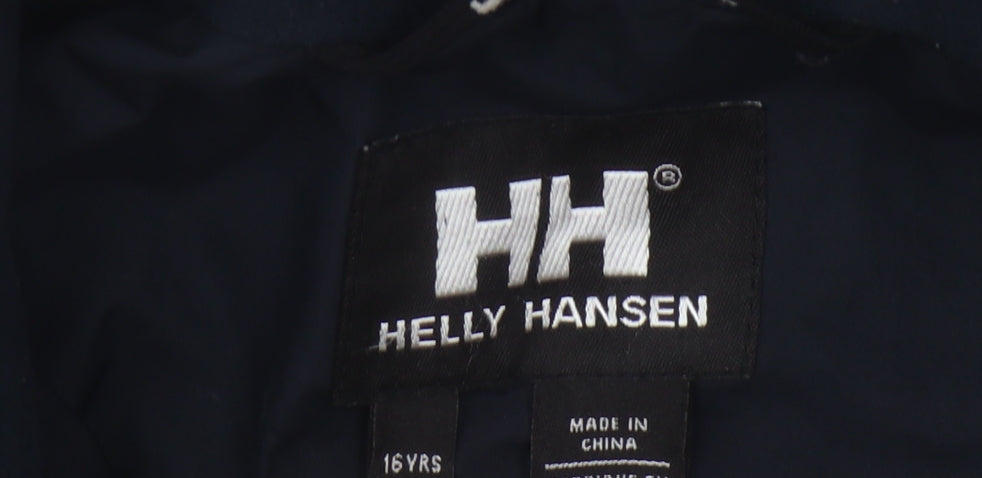Helly Hansen Boys Blue Basic Jacket, Size 16Y, Water Resistant