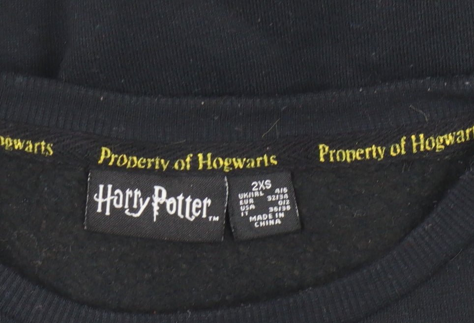 Unisex Adults UK Size 2XS Harry Potter Black Pullover Sweatshirt